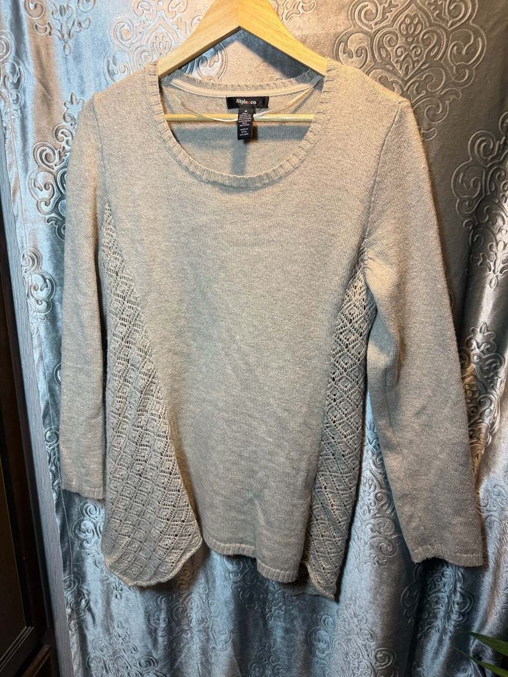 Style & Co. Women's Gray Knit Sweater Size M